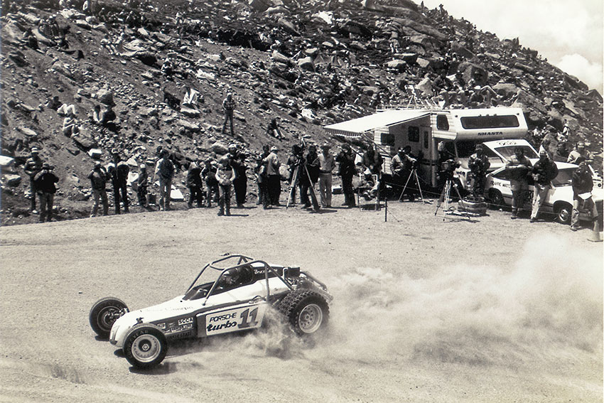Bruce Canepa slides through 16 Mile corner at the top of the Ws, just before Devil’s Playground. (Photo courtesy of Bruce Canepa, the Canepa Collection.)