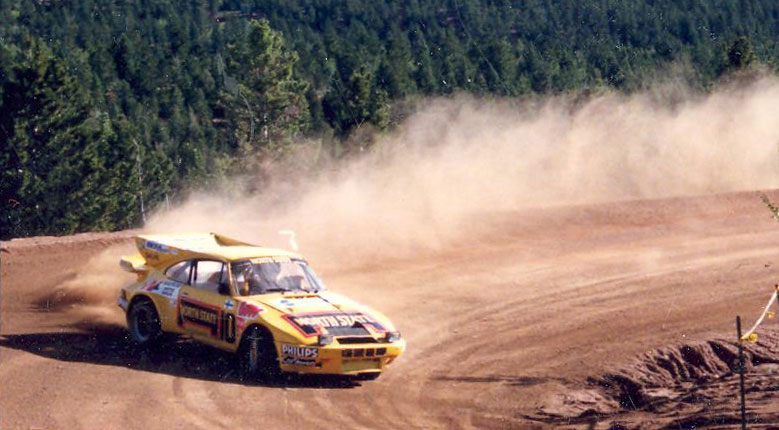 Matti Alamaki takes a corner near the bottom of the Pikes Peak course in his highly-modified Porsche 930 all-wheel drive Rally Car. (Photo courtesy of Jason Campbell.)