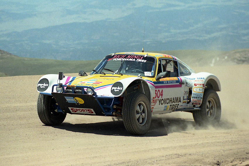Hollywood stunt driver and desert racer Rich Minga entered his Baja racer 911 in the 1989 event. Though he did not set a blistering time, his entry is significant for being the last “off-road” Porsche raced at Pikes Peak before Jeff Zwart recognized that the 964 might be perfect for the mostly smooth surface. (Photo by Rupert Berrington.)